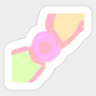 Pink orange green watercolor abstract art Sticker